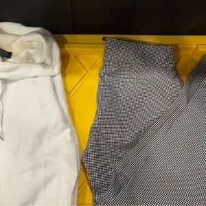 White Hoodie and Checkered Pants Set